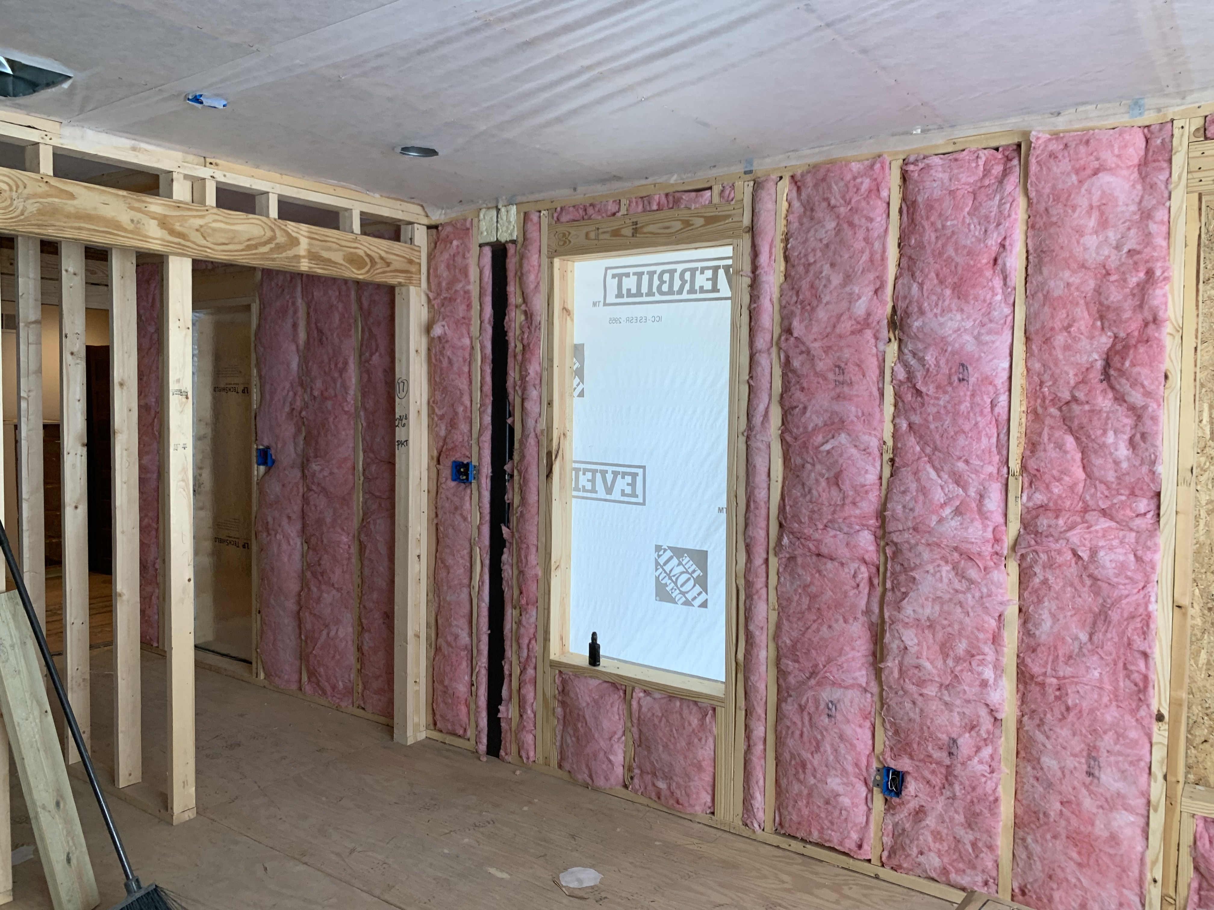 insulated walls inside a house.